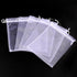 Sets of 50 Gift Bags Organza 4x6 Inch White Drawstring Sheer Fabric Solid Color Recycle Pouch for Jewelry Bracelets Food Baby Shower Christmas Par...