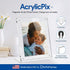 5x7 Acrylic Floating Picture Frame - Table Stand with Chrome Magnetic Front Cover to Easily Change Photos - Made in The USA...
