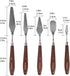 CONDA Palette Knife Painting Stainless Steel Spatula Palette Knife Oil Paint Metal Knives Wood Handle (Red 5 Piece)...