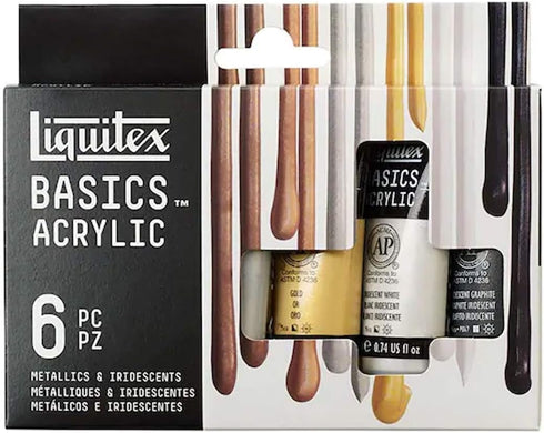 Liquitex Basics Metallics & Iridescents Acrylic Paint Set...