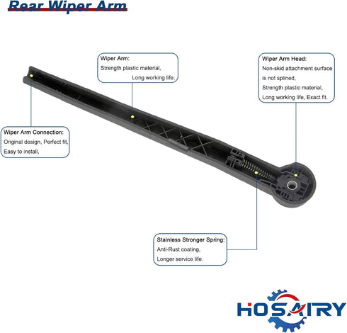 Rear Wiper Arm Blade Set for Jeep Grand Cherokee 2005-2010 Rear Windshield Wiper Arm Blade Assembly 5139836AB 5139835AC...