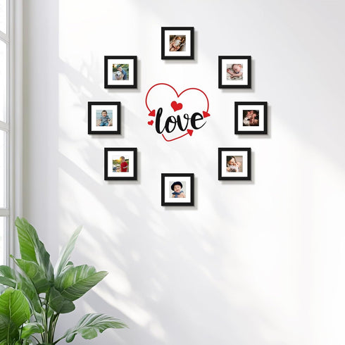 Golden State Art, 6x6 Square Picture Frame - Solid Wood with Real Glass - Display Picture 4x4 with Mat or 6x6 without Mat - Black Photo Frame for ...