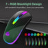 HOTLIFE Wireless Bluetooth Mouse, LED Rechargeable Slient Mouse with Dual Modes (Bluetooth 5.1+USB C/Type-c) 2.4GHz Computer Bluetooth Mouse for L...