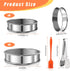 8PCS English Muffin Rings - 4 Inch+3.35 Inch Set Stainless Steel Crumpet Tart Rings - Double Rolled Round Metal Pastry Ring Molds for Baking Cooki...