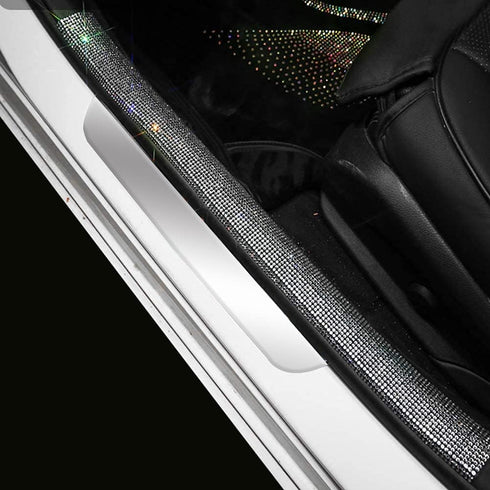 eing Rear Bumper Protector Guard DIY Universal Bling Crystal Rubber Scratch-Resistant Trunk Door Entry Guards Accessory Trim Cover for SUV/Cars(2-...