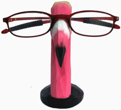 TANG SONG Creative Wood Hand Carved Eyeglass Holder Handmade Nose Flamingo Stand for Office Desk Home Decor Gifts...