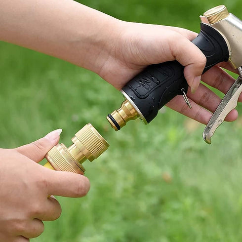 Joywayus 1/2" ID Hose Solid Brass Fitting Closed Flow Garden Tools Quick Repair Damaged Leaky Adapter Garden Water Irrigation Quick Connector (Pac...
