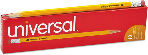Universal UNV55400 HB #2 Woodcase Pencil - Black Lead/Yellow Barrel (1-Dozen)...