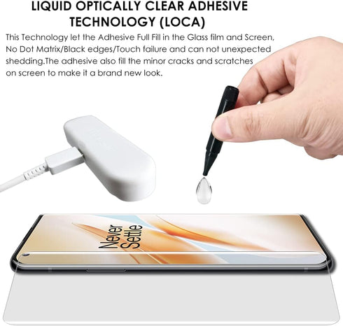 [3 Pack OnePlus 8 Pro Screen Protector Tempered Glass, UV Set, Full Screen Adhesive, Scratch Repair,Sensitive Touch,Fingerprint-ID Compatible...
