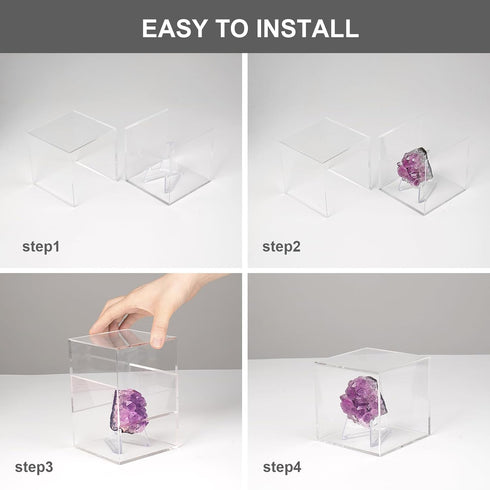 Clear Acrylic Souvenir Collectables Display Case Holder Box, Acrylic Easel Display Stand Box and Stand Holder for Watches Capsules Challenge Medal...