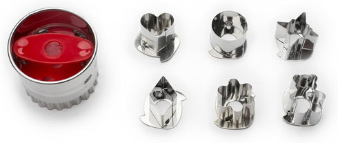Fox Run, 2.5 x 2.5 x 1.75 inches, Linzer Cookie Cutter Set, Stainless Steel, 6-Piece...