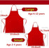 Kids Apron and Chef Hat Set, Adjustable Cotton Child Aprons with Large Pocket Red Girls Boys Kitchen Bib Aprons for Cooking Baking Painting...