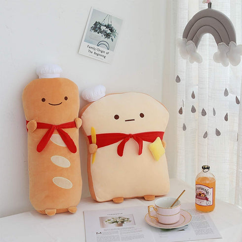 ARELUX 17.7in Funny Toast Bread Pillow,Cute Bread Shape Plush Hugging Pillow,Soft Toast Food Sofa Cushion for Home Decor,Plush Toy Gifts for Kids ...