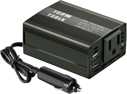 YSOLX 150W Power Inverter DC 12V to 110V AC Converter Car Plug Adapter Outlet Charger for Laptop Computer...