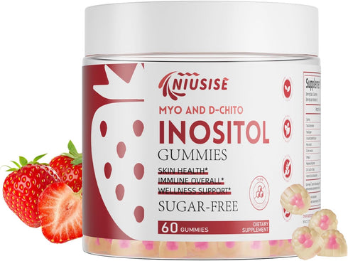 Inositol Gummies, Inositol Supplement with Myo-Inositol & D-Chiro Inositol + Vitamin D3, Ideal 40:1 Ratio, with Magnesium Glycinate 400mg, Support...