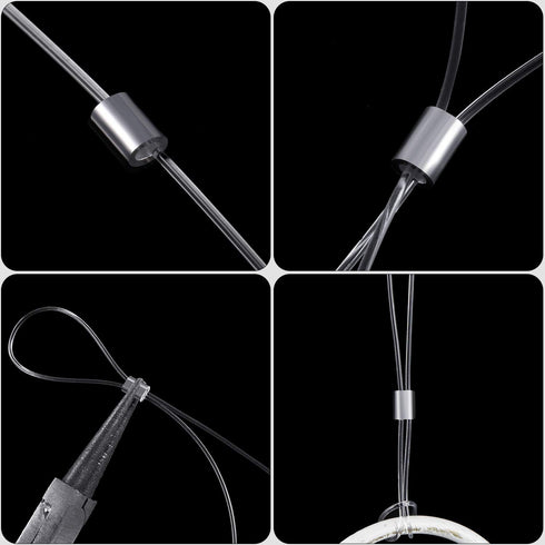 Strong Clear Nylon Wire Invisible Hanging Wire for Hanging Craft Christmas Decor and 50 Loop Sleeve (109 Yd.)...