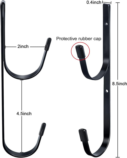 Pool Pole Hanger for Fence?2 Pack? Black Pool Equipment Hooks Heavy Duty Pool Tool Organizer for Telescopic Poles, Skimmers, Leaf Rakes,Pool Hose,...