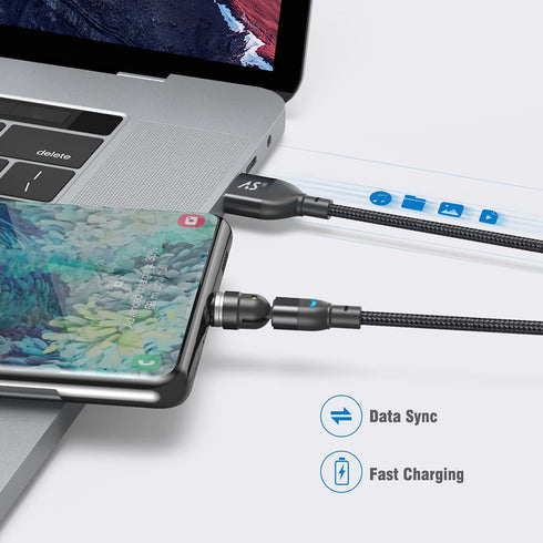 A.S 360 Magnetic Charging Cable 6ft/3Pack | Magnetic C Charger Fast Charging | Magnetic Micro USB | Magnetic Type C Cable | Magnet Charger | iProd...