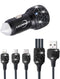 Bling Car Charger with USB Cable Set,Luxury Crystal Car Accessories Kits for Girls & Women,Rhinestone Dual USB Car Charger with Bling 3 in 1 Nylon...