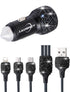 Bling Car Charger with USB Cable Set,Luxury Crystal Car Accessories Kits for Girls & Women,Rhinestone Dual USB Car Charger with Bling 3 in 1 Nylon...