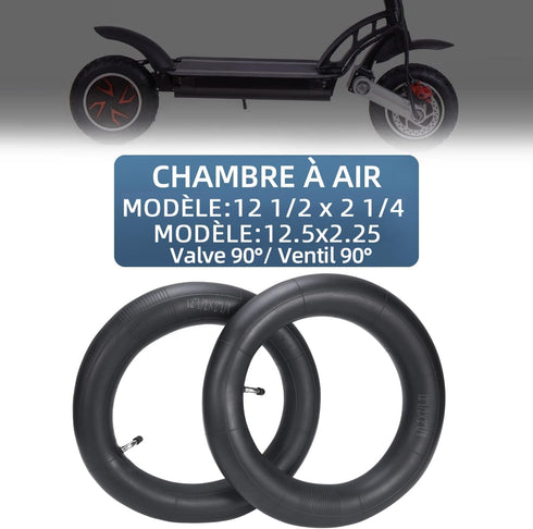 (2-Pack) 12" (12 1/2 x 2 1/4) Thicker Inner Tubes for Electric Scooters and Mini Bikes, Compatible with 12.5x2.25-12x2.125 Inflatable Tires (Inclu...