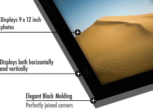 Americanflat 9x12 Picture Frame with Shatter-Resistant Glass - Signature Collection - Gallery-Style Frames Made of Engineered Wood - Photo Frame f...