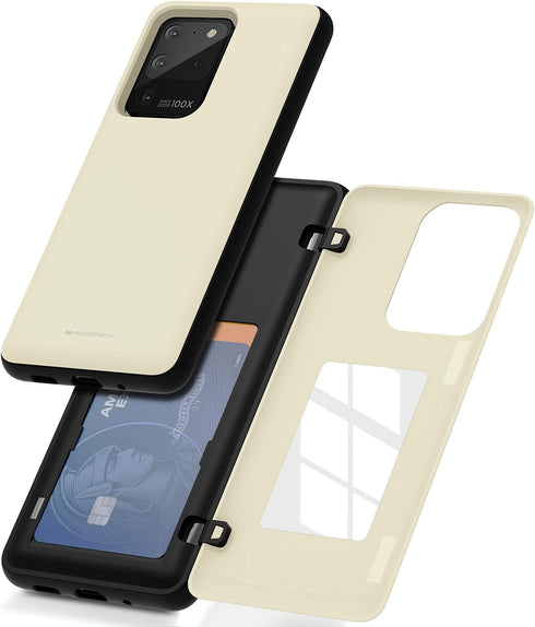 GOOSPERY Galaxy S20 Ultra Wallet Case with Card Holder, Protective Dual Layer Bumper Phone Case (White)...