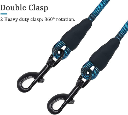 MayPaw 8FT/10FT Dog Tie Out/Check Cord, Heavy Duty Nylon Rope Training Leash, 3/8-Inch Dog Tether for Strong Small Medium Large Dogs Indoor/Outdoo...