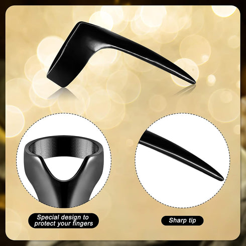 Hicarer 10 Pieces Stitch Tool for Braids Aid Finger Ring Hair Parting Tool Ring Retro Metal Claws Rings for Hair Braiding Supplies Cosplay Nail Ar...