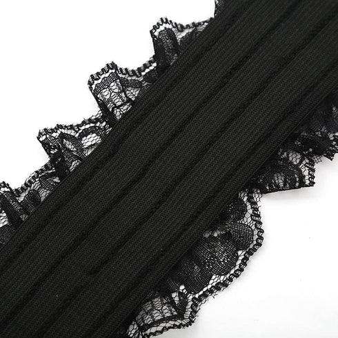 Women Elastic Wide Belt Lace Stretchy Wide Waist Dress Belt Fashion Cinch Stretch Waistband Retro Trendy Ladies Belt Black Wrap Waist Belt, 63x8cm...