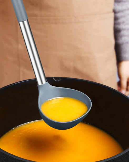Pack of 2 Ladle Spoon,Silicone Large Spoon for Soup,Non Stick Kitchen Utensils with High Heat Resistant,BPA Free Perfect Kitchen Tools for Cooking...
