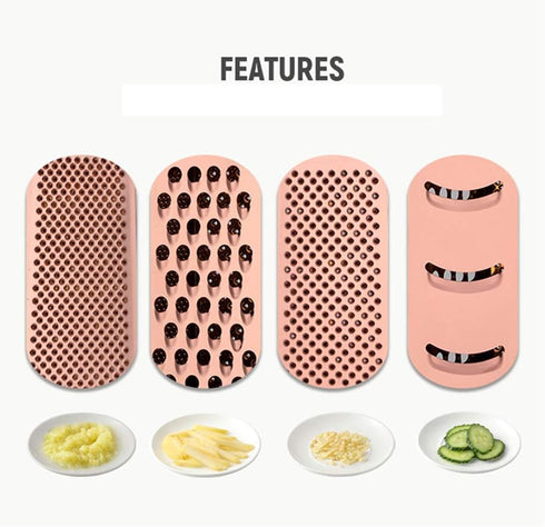 Large Stainless Steel 4 Sides Grater Slicer with Handle, Multifunctional Cutter Planing for Ginger, Garlic, Cucumbers, Carrots, Cheese, Potato, Er...