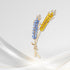 Wheat Brooch Pin Blue Yellow Rhinestones Plant and Flower Suit Lapel Pins for Women Men Jewelry Gift...