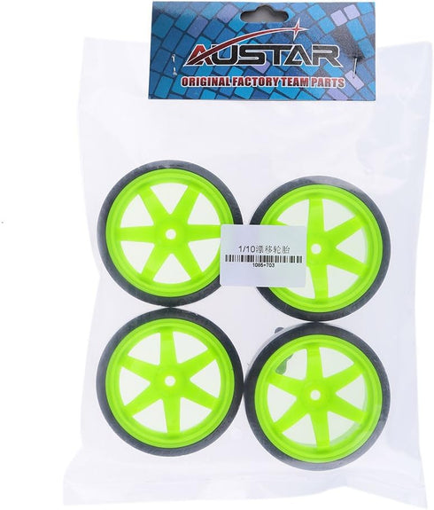 GoolRC 4PCS/Set 1/10 Drift Car Tires Hard Tyre Replacement for Traxxas HSP Tamiya HPI Kyosho On-Road Drifting Car (Green)...