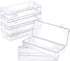 6 Pack Small Plastic Storage Containers with Hinged Lids, Rectangle Clear Plastic Boxes for Beads, Jewelry, Game Pieces and Crafts Items (6.1 x 2....