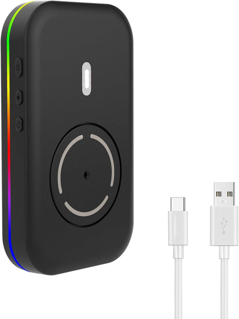 Mouse Jiggler for Laptops, PC Undetectable Mouse Mover Pad Moves Randomly with RGB ON/Off Interval Timer,USB-C Automatic Simulator Shaker, Keeps C...