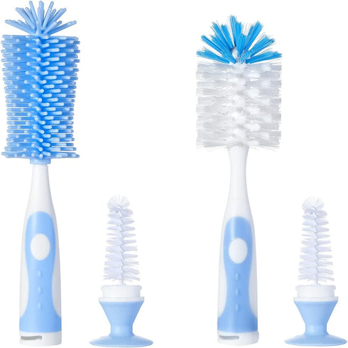 Multifunctional Cleaning Brush, Baby Bottle Brush, Bottle Brush Cleaner (Rotate The suction cup to obtain The small bristle brushes) Set Z, Blue, ...