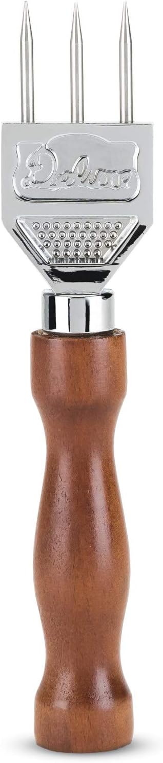 Viski 3 Pronged Ice Pick, Wood Handle Stainless Steel Ice Shaper, Bar & Cocktail Tools...