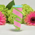 Vertical Stripe & Polka Dot Edge Wired Edge Ribbon - 2.5" x 10 Yards (White, Hot Pink, Lime Green)...