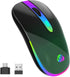 HOTLIFE Wireless Bluetooth Mouse, LED Rechargeable Slient Mouse with Dual Modes (Bluetooth 5.1+USB C/Type-c) 2.4GHz Computer Bluetooth Mouse for L...
