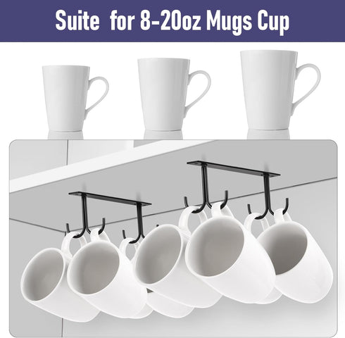 Coffee Cup Holder-Mug Hooks Holder for Cabinet,Cup Organizer for Kitchen Cabinets and Storage Handing Coffee Cup Mug Rack for Kitchen Cabinet Orga...
