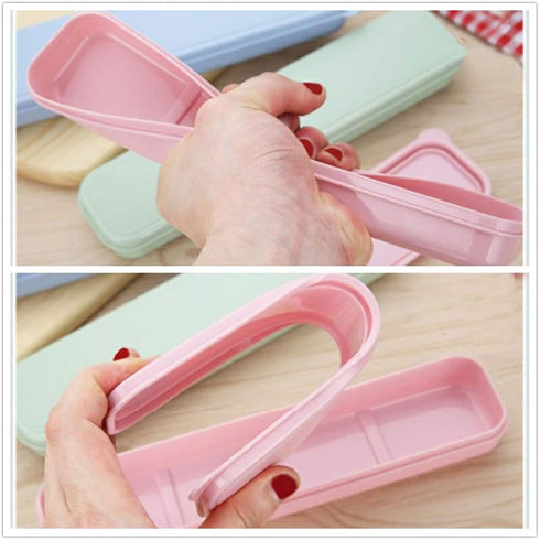 3 Pcs Camping Cutlery Case Utensil Flatware Box Dishware Kitchen Utensils Picnic Set Travel Cutlery Set...
