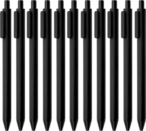 Kaco Gel Pens, 0.5mm Fine Point, Black Ink 10 Count, Quick Dry Smooth Writing, Aesthetic School Office Supplies Refillable Retractable...