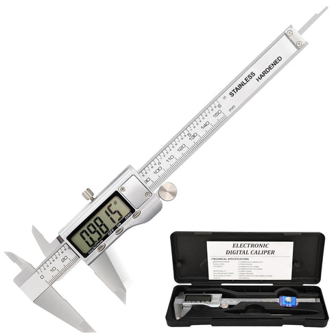 Digital Caliper, 1 Pack 6in Electronic Digital Caliper Measuring Tool, Construction with LCD Screen, Easy Switch from Inch to Millimeter(1 Pack, 6...