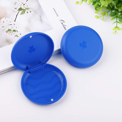 (2 Pack) Retainer Cases,Solid Orthodontic Retainer Cases (Blue)...