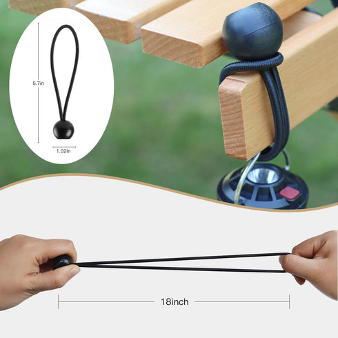 Black Reusable Outdoor Umbrella Strap, 10 Pack, 8 x 1 Inches...