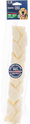 Pet Factory 100% Made in USA Beefhide 12" Braided Stick Dog Chew Treat - Natural Flavor, 1 Count/1 Pack...