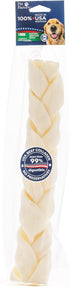 Pet Factory 100% Made in USA Beefhide 12" Braided Stick Dog Chew Treat - Natural Flavor, 1 Count/1 Pack...