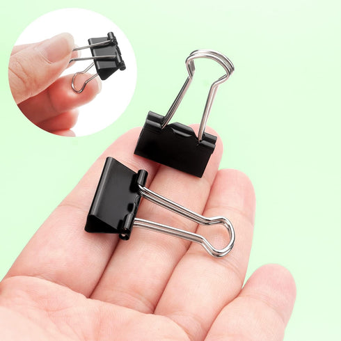 ZZTX Black Binder Clips Paper Clamps Clips Small Size, 0.75 Inches, 36 Pack...