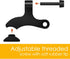 ZHOUZHOU 2 Pack Hinge Pin Door Stoppers for top of Door Adjustable Heavy Duty Hinge Pin Black Door Stop with Black Rubber Bumper Tips (Black, 2 Pa...